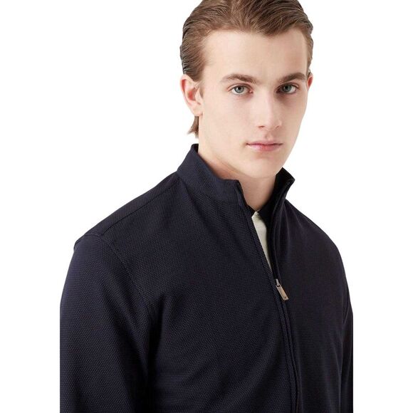 Emporio Armani Mens Plain Cotton Shirt / Navy - Picture 3 of 5